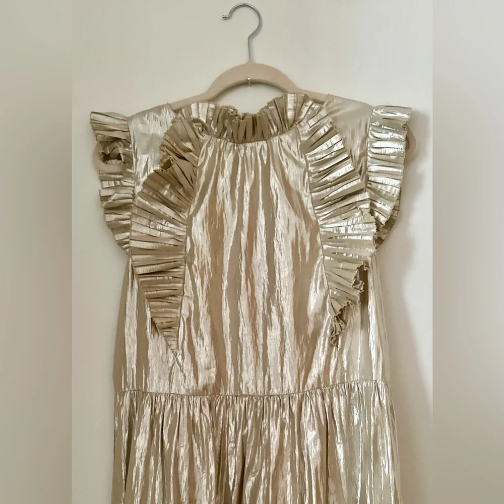 Sea New York Metallic Naya Box Pleat Maxi Dress - Picture 6 of 10